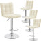 Yaheetech Lot de 4 Tabourets de Bar en Similicuir Réglables en Hauteur Chaises de Bar Assise Pivotante à 360° Tabourets de Cuisine pour Bar Cuisine Restaurant 50 × 43,5 × 92,5 cm Beige