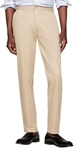 Tommy Hilfiger Herren Chino Hose Harlem Tapered Fit, Beige (Batique Khaki), 33W/32L