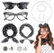 Hifot 50er Jahre Accessoires 1950s Rockabilly Accessoires Damen Polka Dots Bandana Haarband Schal Ohrringe Handschuhe Katzenaugen Sonnenbrille Damen Vintage