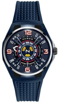 Nubeo Men's 44mm OAO Automatic Limited Edition Proto Blue Watch with Silicon Strap NB-6094-03