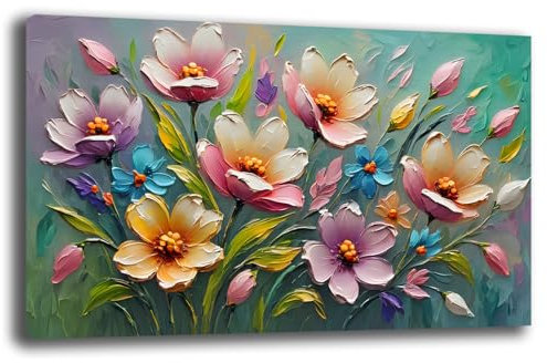 Printerland Quadro Moderno soggiorno FIORI Astratto Quadri moderni da Parete grande Stampa su tela Canvas Decorazione Murale muro Arredo Camera da letto Salone (1, 40x70 cm)