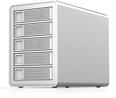 ZHCHAO Estación De Acoplamiento De Disco Duro Empresarial De Aluminio De 3,5 '' con Múltiples Bahías 32/64/80 TB SATA A USB3.0 Caja De Disco Duro De Alimentación Interna De 150 W