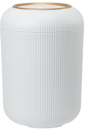 Fenteer Poubelle de Bureau Moderne avec Couvercle Rabattable, Blanc