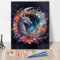 TISHIRON Farbe nach Zahlen Drachen, Mond und Blumen Farbe nach Zahl für Erwachsene, dunkler Hintergrund Erwachsene Farbe nach Zahl Kits auf Leinwand Zeichnung Malerei mit Pinseln 16x20 Zoll