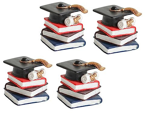 ibasenice 3sets Graduation Cake Decoration Gold Cake Topper Creative Ornaments Party Accessories 4pcs*3