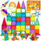 SaiXuan 50 pcs Set Magnetische Bausteine, Magnetbausteine Kinderspielzeug ab 3 4 5 6 7 8 Jahre,Starke Magnetkraft, Inklusive Aufbewahrungstasche und Anleitung, Lernspielzeug Geschenk Mädchen Junge