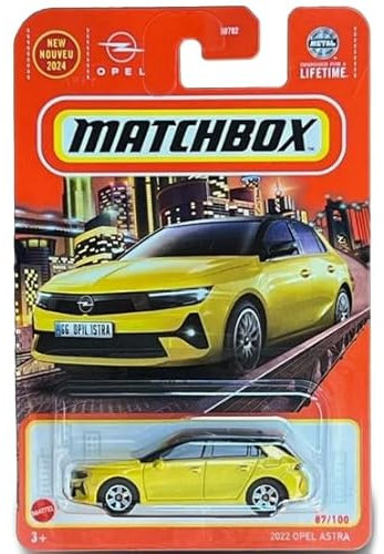 Matchbox 2022 Opel Astra Diecast Auto, Maßstab 1:64, Gelb