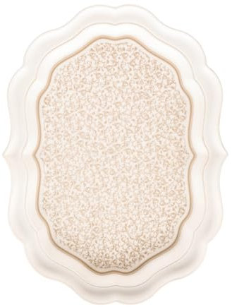 BRANDANI Vassoio Melanina 52386 Riccioli di Fata Bianco Rettangolare Bianco Tortora 30x23 cm