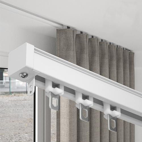 Strapazierfähige, 2 mm dicke, weiße Deckenvorhangschiene für unsichtbare Vorhänge, versteckte Schiene mit 1,5 m Länge