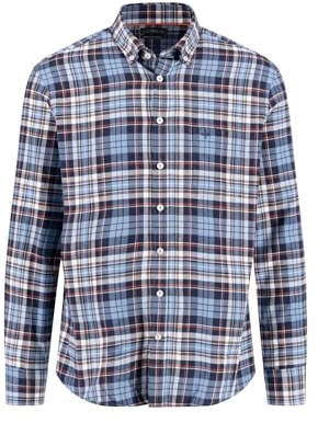 FYNCH-HATTON Checked Cotton Shirt with Button Down Collar