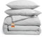 blanketino Bio Musselin Bettwäsche Set (Hellgrau, 135x200 cm + 1x Kissen 80x80 cm)