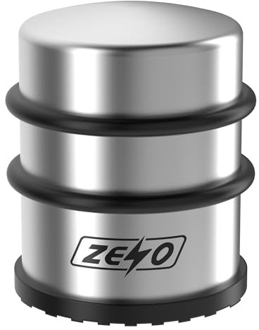 ZENO Door Stop | Door Stopper | Stainless Steel Door Stoppers for Floor | Door Stopper with Anti Slip Base | Protect Your Doors & Walls | Weighted Door Stop | Chrome