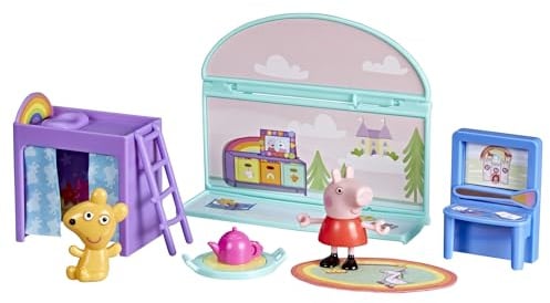Peppa Pig La Chambre de Peppa, Coffret avec 1 Figurine, 7 Accessoires, Compatible avec La Grande Maison familiale, Jouets pour Jeunes Enfants, dès 3 Ans
