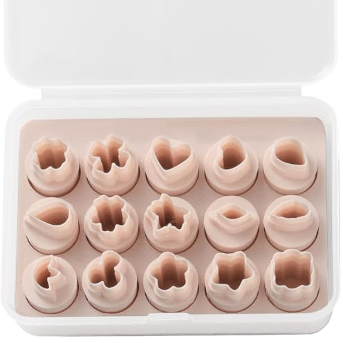 SUNNYCLUE 1 Box 15 Stück 15 Stile Ohrringe Basteln Set, Ohrring Ausstecher Aus Polymer Ton, Schmuckform Ausstecher Kunststoff Florid Herz Stern Blatt Tropfen Gepresste Schneideformen Werkzeugset