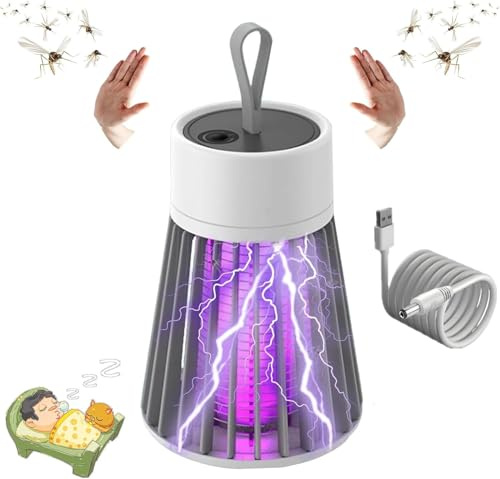 Mozzguard Mosquito Zapper, 2025 Neue Moskito Lampe, Tragbar Mosquito Killer Lampe, Mozzguard Mit USB-Kabel, Mozzy Guard für Drinnen und DraußenInsektenvernichter Für Schlafzimmer, Camping (Gray)