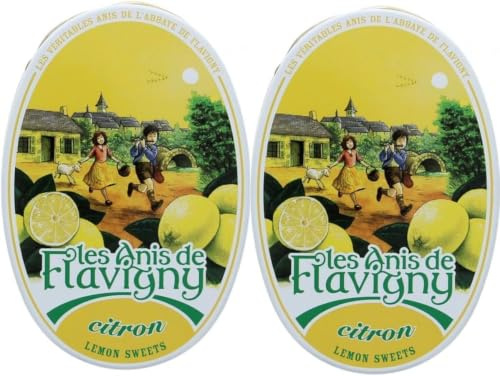 Anis de Flavigny – Authentische Anisbonbons 2 ovale Dosen Zitronenaroma | 2 x 50 g handwerklicher Genuss