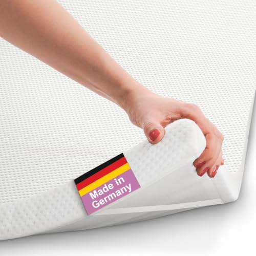 Matratzentopper 80x200cm Memory Schaum Höhe 4cm Matratze Matratzenauflage | mit Eckgummi, Topper Ideal für Boxspringbetten, Schlafsofas und Camping, Öko-Tex, Made in Germany