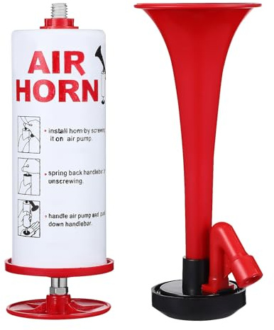 COHEALI Handluftpumpe Signalhorn Rotes Handluft Horn für Sportevents mit Komfortablem Griff und Robustem Metall Plastik Design für Fahrrad und Motorrad