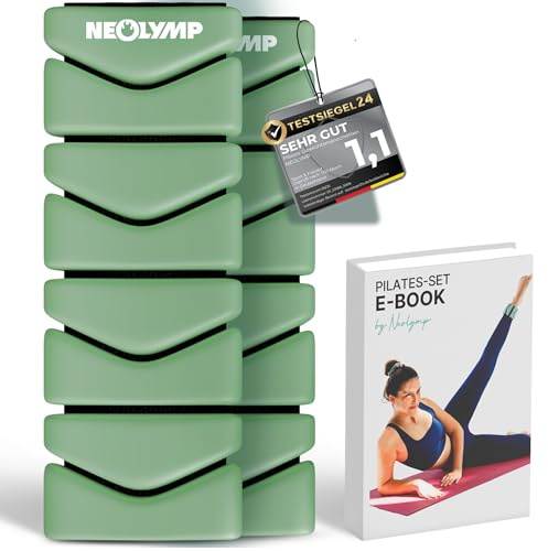 NEOLYMP Pilates Gewichtsmanschetten 2er Set – je 0,5 kg Ankle Weights aus Silikon – verstellbare Gewichte für Beine & Arme – schweiß- & wasserabweisende Knöchelgewichte