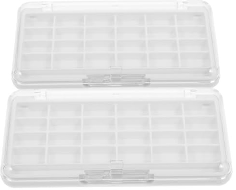 LALADEFIEE Palette di Rossetti Vuota e Ombretti Scomparti Regolabili, 2 Pezzi, Contenitore Trasparente Portatile per Trucco Fai da Te e Organizer per Blush da Viaggio