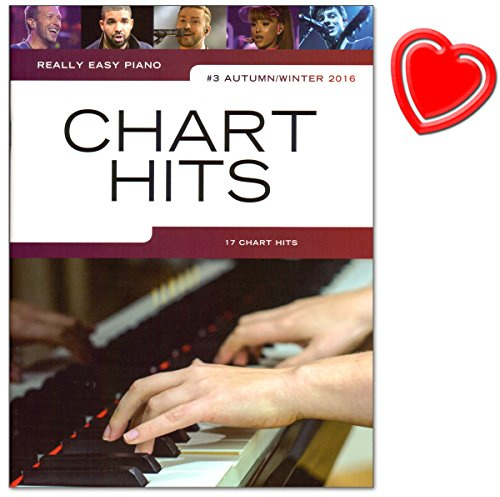 Really Easy Piano: Chart Hits Vol.3 - Autumn/Winter 2016-17 aktuelle Pop Songs für Klavier - Noten mit bunter herzförmiger Notenklammer