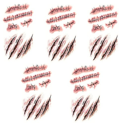 5 Tatouages avec sang artificiel - Maquillage, déguisements, effets spéciaux Taglia unica As the pitcture