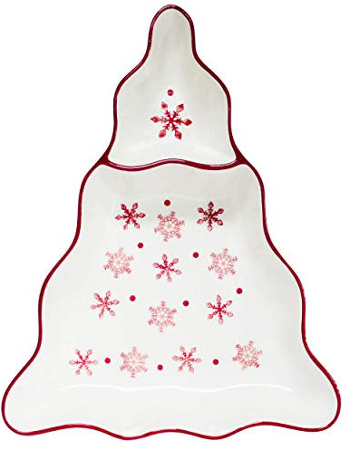 Euro Ceramica Inc. WFT-86819-DS Winterfest - Plato para árbol de Navidad (loza, multicolor