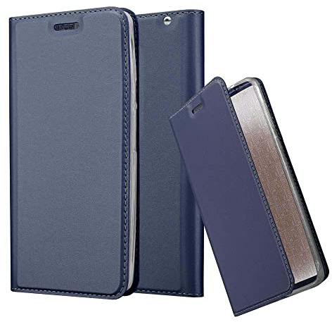 Cadorabo Hülle kompatibel mit Motorola Moto X Play aus Premium Kunst Leder Flip Klappbare Stoßfeste Magnetische [Standfunktion] [Kartenfächern] Cover Hülle für Motorola Moto X Play Tasche in Blau