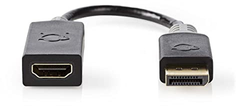 Displayport-Kabel - DisplayPort Stecker - HDMI Stecker - 4K@30Hz - Vergoldet - 0.20 m - Rund - PVC - Anthrazit - Box