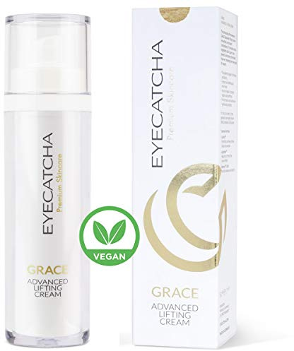 Eyecatcha GRACE Advanced Anti-Aging Gesichtscreme mit Hyaluron-Säure und 3-Fach-Formel aus Peptiden - 50 ml vegane Falten-Creme zur Feuchtigkeitspflege, mit Arganöl und Sheabutter, Made in Germany