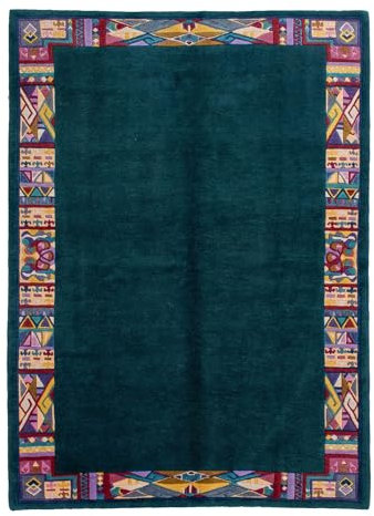 Lifetex.eu Teppich Nepal ca. 175 x 240 cm Grün handgeknüpft Schurwolle Modern hochwertiger Teppich