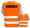 Hochwertige Warnweste mit Leuchtstreifen * Bedruckt mit: Ordner * Farbe + Größe: Orange (XL/XXL) * Thema Sicherheit und Team * Farbiger oder Reflektierender Druck