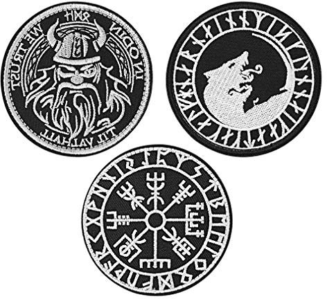 FaithHeart Viking Norse Moral Patches 3 Stück Viking Oding Klettverschluss