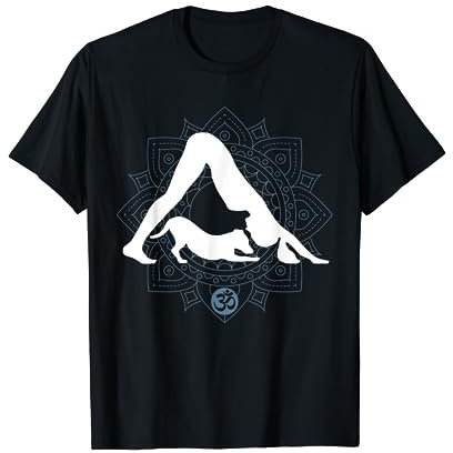 Lustiges Yoga mit Hund | Mandala Om Symbol Namaste Yogi T-Shirt