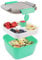 Bugucat Bento Box 1500ML, Lunchbox Salad Lunch Container to Go with 3 Compartment Tray, Salad Bowl with Dressing Container, Meal Prep to Go Containers for Food Fruit Snack, Built-in Reusable Spoon