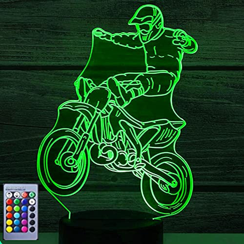 Jinson well 3D motorrad Lampe led nacht licht optische Illusion Nachtlicht 7 Farbwechsel Tisch Schreibtisch Dekoration Lampen mit Acryl Flat Base USB Kabel Spielzeug