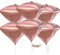 PartyWoo Rose Gold Balloons, 6 pcs Diamond Rose Gold Foil Balloons, 22 inch Giant 4D Foil Balloons and Ribbon, Large Balloons, Balloons for Birthday Decorations, Wedding Decorations, Party Decorations