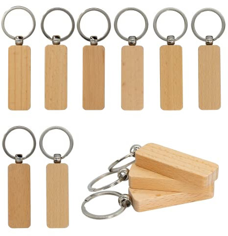 TFoRibbon Schlüsselanhänger aus Holz, blanko, 20 Stück (rechteckig)
