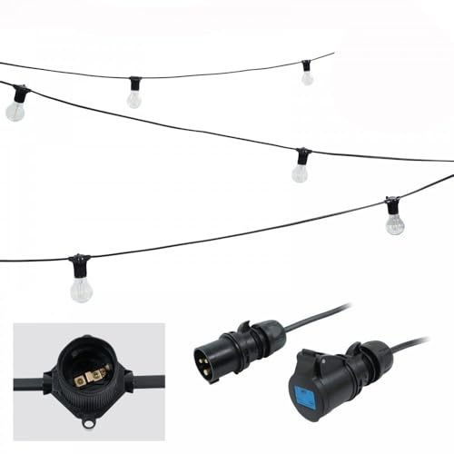 PCE 10m ES Festoon, 0.3m Spacing with 16A Plug and Socket