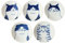 Mino ware GBS001 Mini-Teller/Schale aus japanischer Keramik, 5 Stück, 5 Katzengesichter, Weiß & Blau, hergestellt in Japan (Japan Import)