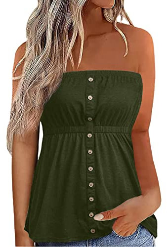 Frauen einfarbig farblich trägerlos Bandeau Tanktops Weste Tops Casual Elastic Beach Vest Shirt Elegant Weste Hemdbluse Loose fit T Shirt