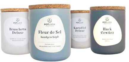 POTLUCK | Tapas Night 4er Set | Gewürzmischungen im Keramiktopf | Vegan, glutenfrei und mit natürlichen Inhaltsstoffen