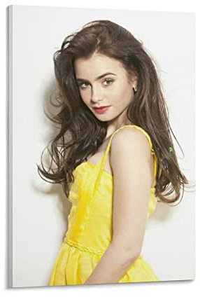 Schauspielerin Lily Collins Poster Malerei auf Leinwand Wandkunst Poster Scrollbild Druck Wände Dekor Home Poster 60 x 90 cm
