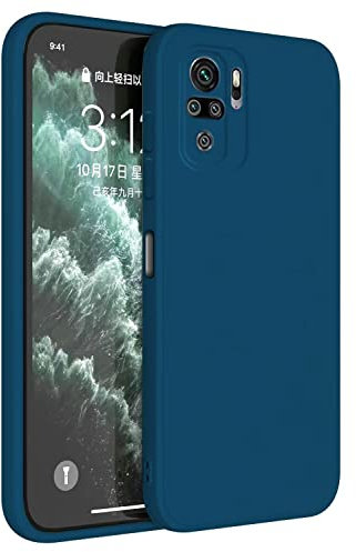 Topme Funda para Redmi Note 10S / Redmi Note 10 (4G) / Poco M5s (6.43 Inches) Carcasa Caja Case Estuche, Funda Protectora de Piel de Silicona TPU - Azul Zafiro