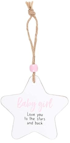 Baby Girl Hanging Star Sentiment Sign