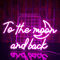PILOYINDE To the Moon and Back Letrero LED personalizado con luz de neón, luces de neón USB para dormitorio, tienda, fiesta, sala de estar, decoración de pared (16,5 x 9,8 Zoll)