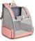Hykiee Hunderucksack Katzenrucksack, Haustier Rucksack für Kleine Hunde Welpen bis 6kg Katzenbis 8kg, Atmungsaktive und Faltbar Transportbox mit Fenster und Innerer Sicherheitsleine Wandern, Rosa
