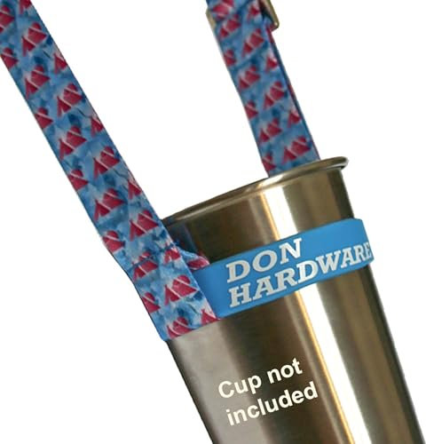 Don Hardware Festival Beer Lanyard - Reusable Pint Cup Holder for most Beverage Containers - Adjustable Lanyard Shoulder Strap Water Bottle Sling Carrier for Carnival/Concerts/Sports/Festival - Pink