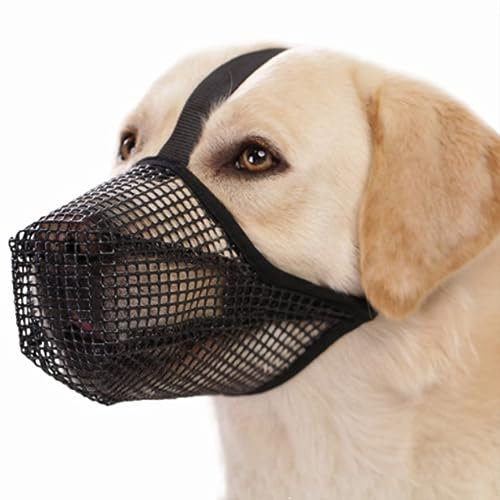 EULAPGOE Maulkorb für große Hunde, Maulkorb für Hunde, Hundemaulkorb Weich und bequem, Mesh Hunde Maulkorb Verstellbare Atmungsaktiver Maulkorb für Kleine Mittlere Große Hunde(XL)