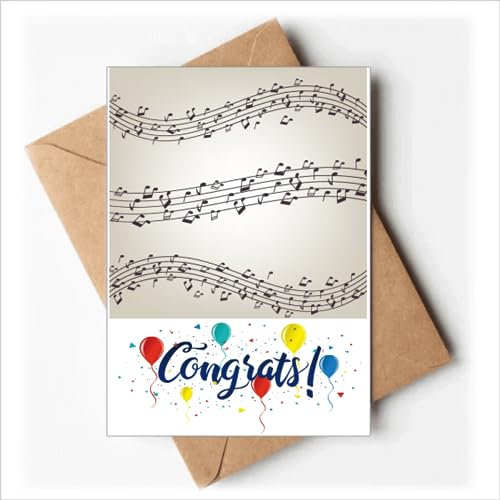 Elegante schwarze Musik 5-le Staff Hochzeitskarten Glückwunsch Gruß Umschläge